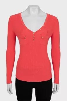 Pink slim-fit pullover