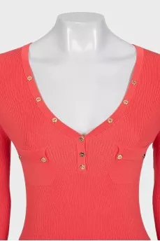 Pink slim-fit pullover