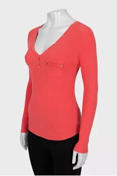 Pink slim-fit pullover