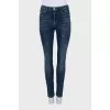 Blue jeans with a ripped effect