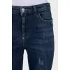 Blue jeans with a ripped effect