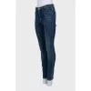 Blue jeans with a ripped effect