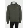 Men's green hoodie with embroidered logo