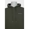 Men's green hoodie with embroidered logo