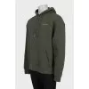 Men's green hoodie with embroidered logo