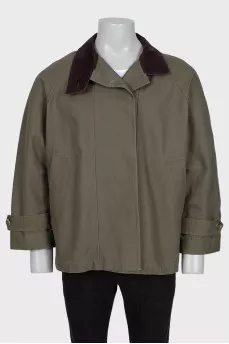 Men's green straight-cut jacket