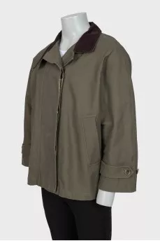 Men's green straight-cut jacket