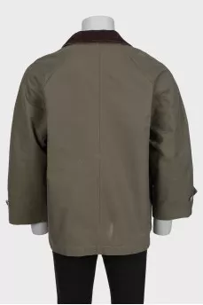 Men's green straight-cut jacket