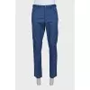 Men's blue mid-rise trousers