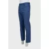 Men's blue mid-rise trousers