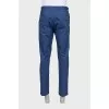 Men's blue mid-rise trousers