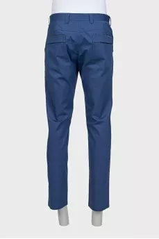 Men's blue mid-rise trousers