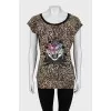 Loose animal print t-shirt