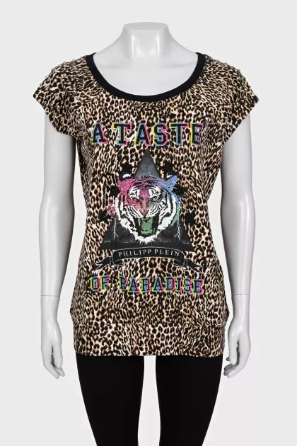 Loose animal print t-shirt