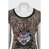 Loose animal print t-shirt
