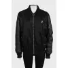 Black jacket with brand logo