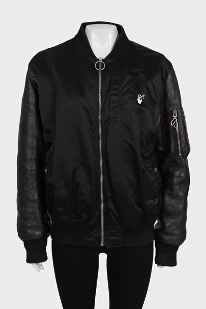Black jacket with brand logo