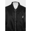 Black jacket with brand logo