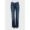 Low-rise straight-leg blue jeans