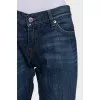 Low-rise straight-leg blue jeans