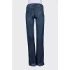 Low-rise straight-leg blue jeans
