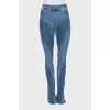 Синие джинсы skinny fit со вставками