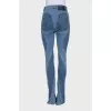 Синие джинсы skinny fit со вставками