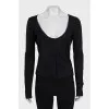 Black cashmere and silk cardigan
