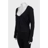 Black cashmere and silk cardigan