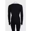 Black cashmere and silk cardigan