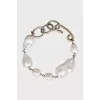 Gold bracelet with massive pearls