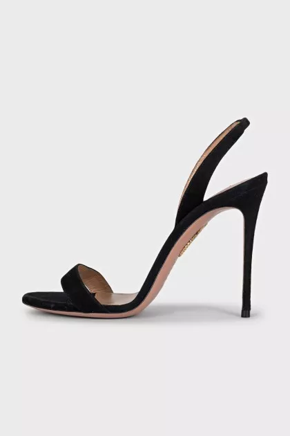 Black suede sandals