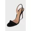 Black suede sandals