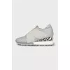 Gray quilted leather sneakers