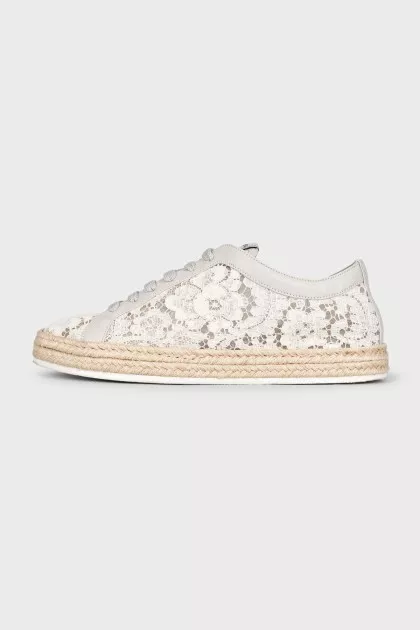 White lace sneakers