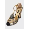 Textile shoes with gold trim