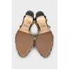 Textile shoes with gold trim