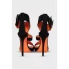 Black suede sandals with decoration