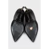 Black leather shoes with studs