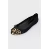 Black Suede Ballerina Shoes ChangeClear