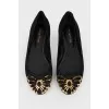Black Suede Ballerina Shoes ChangeClear
