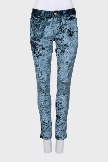 Blue velvet trousers