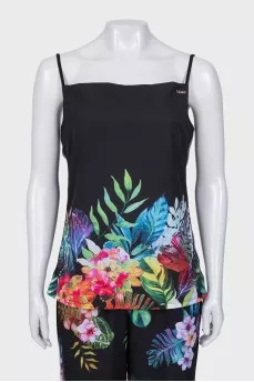 Black suit with floral print