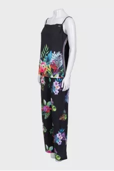 Black suit with floral print