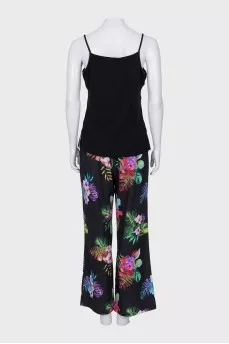 Black suit with floral print
