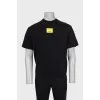 Men's black T-shirt with embroidered logo