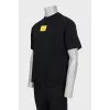 Men's black T-shirt with embroidered logo
