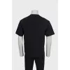 Men's black T-shirt with embroidered logo