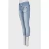 Голубі джинси skinny fit декоровані стразами