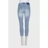 Голубі джинси skinny fit декоровані стразами